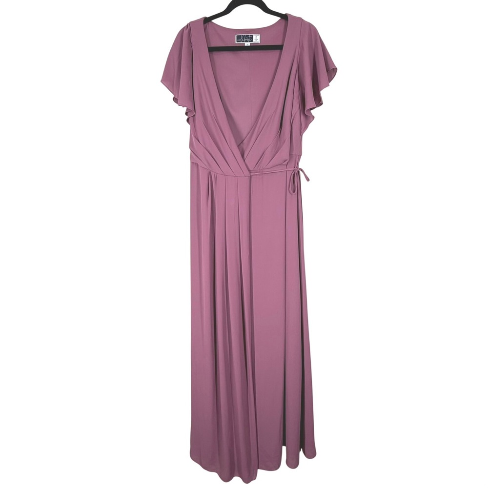 Celebrate DB Studio Womens Wrap Maxi Dress 10 Mauve Formal Gown Bridesmaid MOB